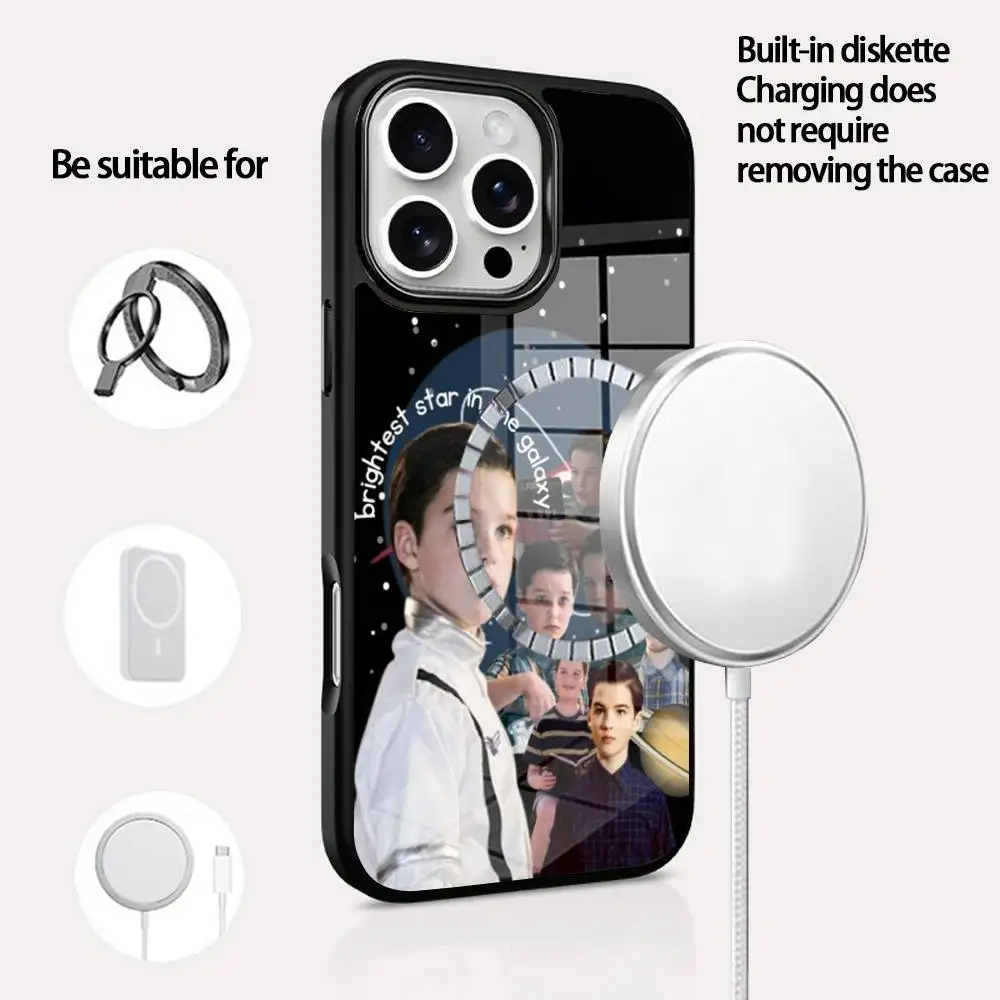 

SHELDON Phone Case For IPhone 16 15 14 13 12 11 Pro Max Plus Mini Magsafe Mirror Wireless Magnetic Cover