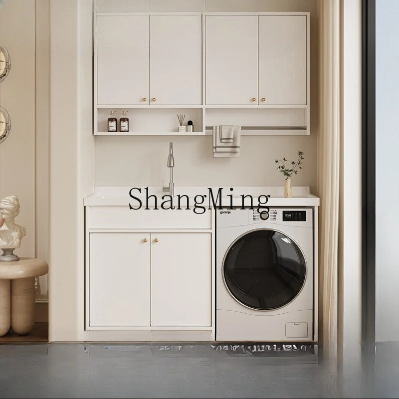 

DHY balcony stainless steel washing machine cabinet combined laundry pool basin integrated face wash