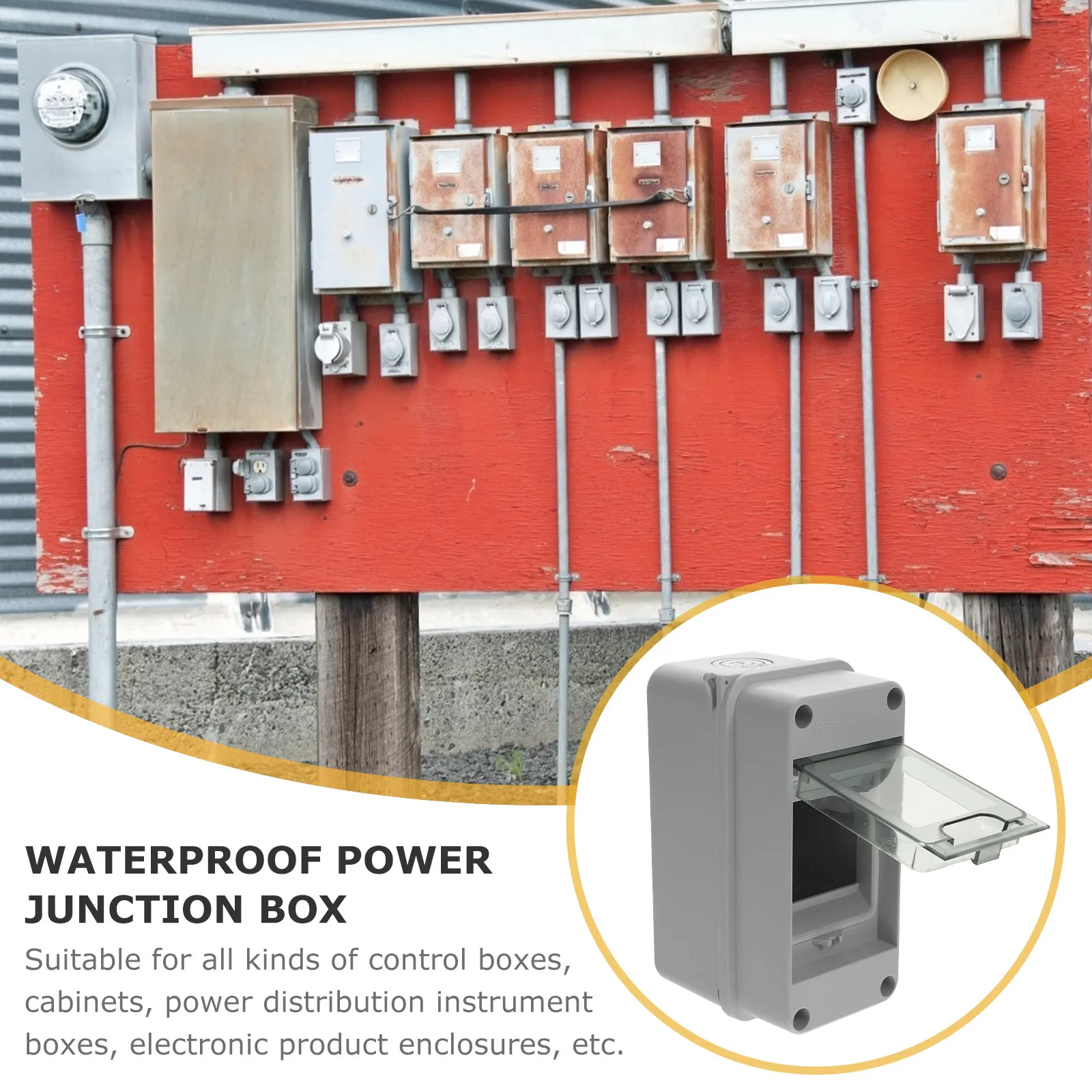 Power Distribution Protection Box 3-Way Consumer Unit Electrical Box Plastic Junction Case Outdoor Weatherproof Breaker
