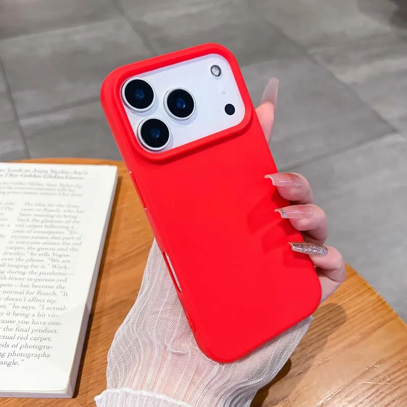 Funda de silicona con tacto suave y color caramelo de moda para iPhone 17 Pro Max Air 16 15 14 Plus Pro Max, protector completo a prueba de golpes 3