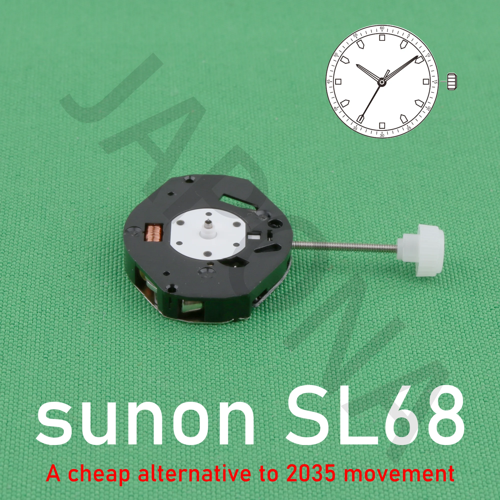 Sunon-SL68 Movimento Quartz Watch, Alternativa Barata para 2035, Reparando Substituição, Movimento Partswatch