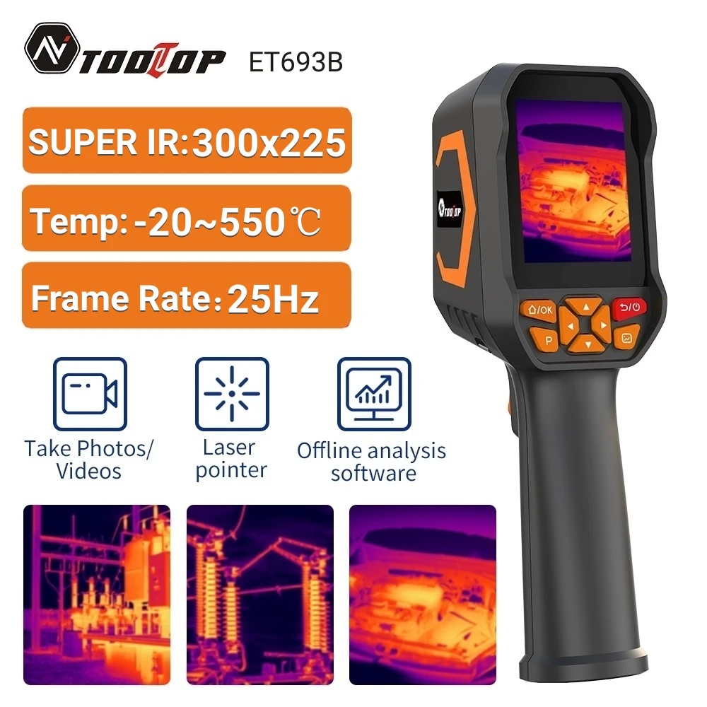 TOOLTOP ET693B imagerie thermique portable 300*225 Image Super IR stockage vidéo 2.8 pouces imageur thermique test de circuits automobiles