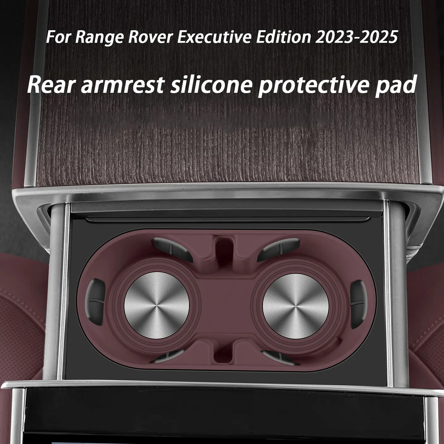 Car Rear Drain Cup Holder Protective Cover Silicone Pad For Land Rover Range Rover Executive Edition 2023 2024 2025