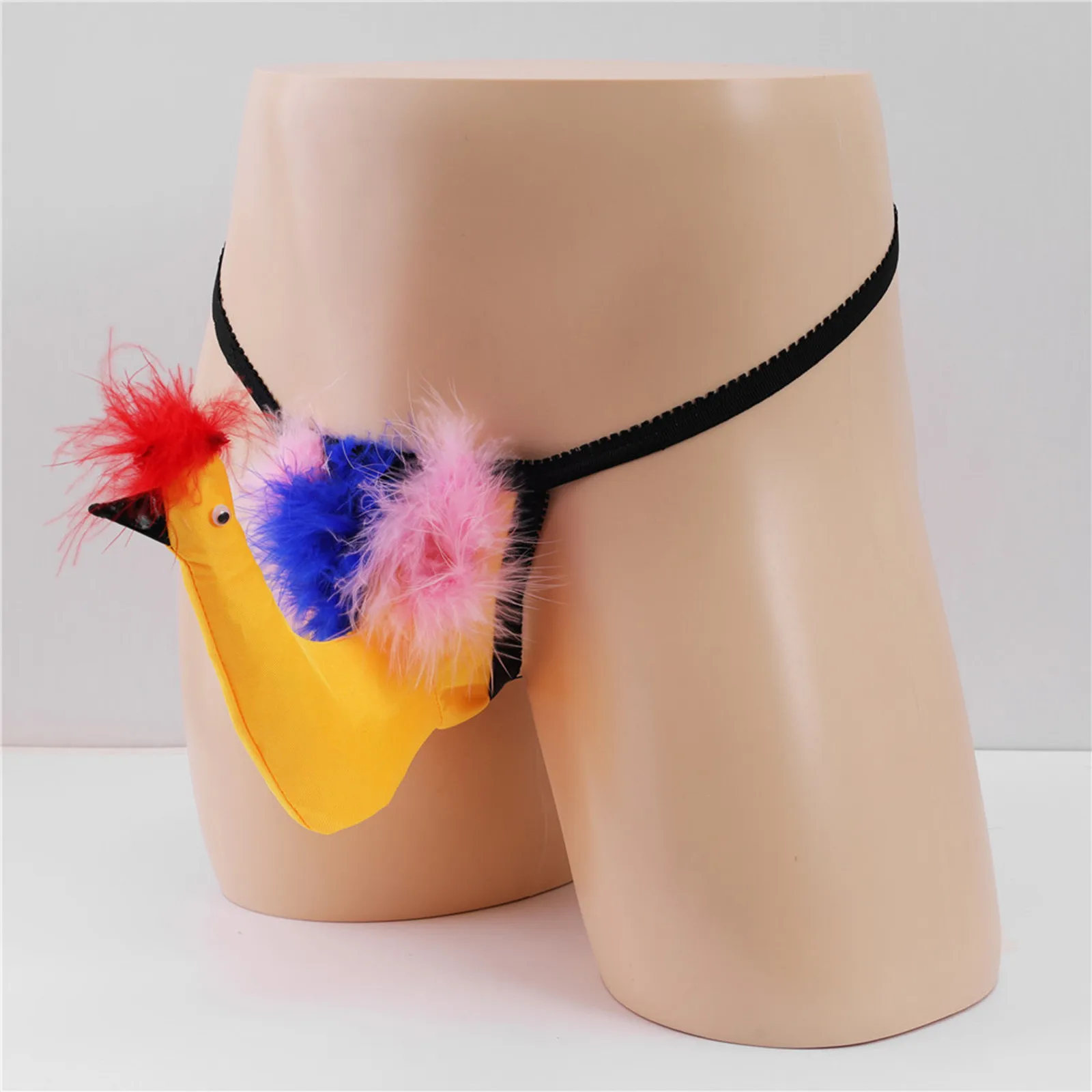 Funny Big Bird Chicken Penis Pouch Thong Gay Sexy G-string 3d Animal Furry Underwear Erotic Man T-back Tanga For Party Hot Gift