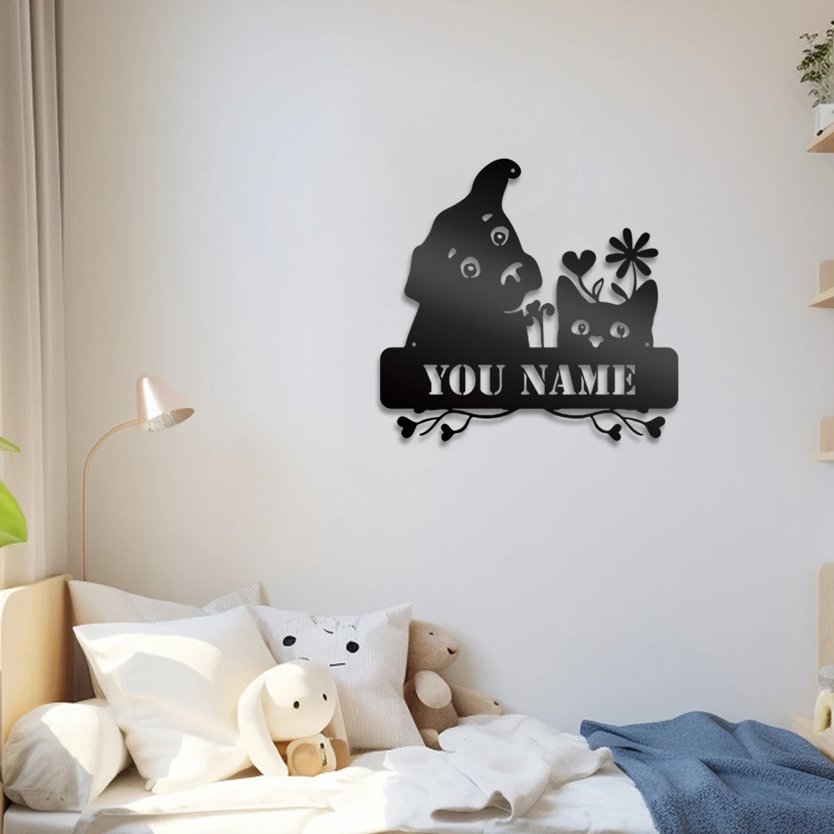 

1pc cute cat or dogs Personalized Text Iron Wall Signs Metal Wall Plaque For Home Decor Living Room Bedroom