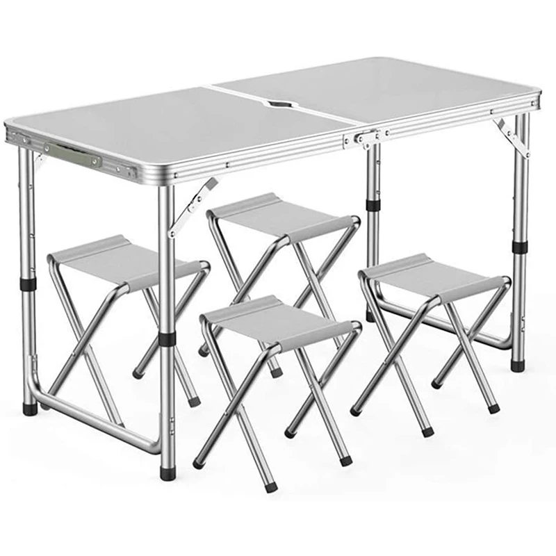 

Portable Camping Dining Table Barbecue Table Aluminum Alloy Folding Table and Chair, Outdoor Furniture Garden Furniture