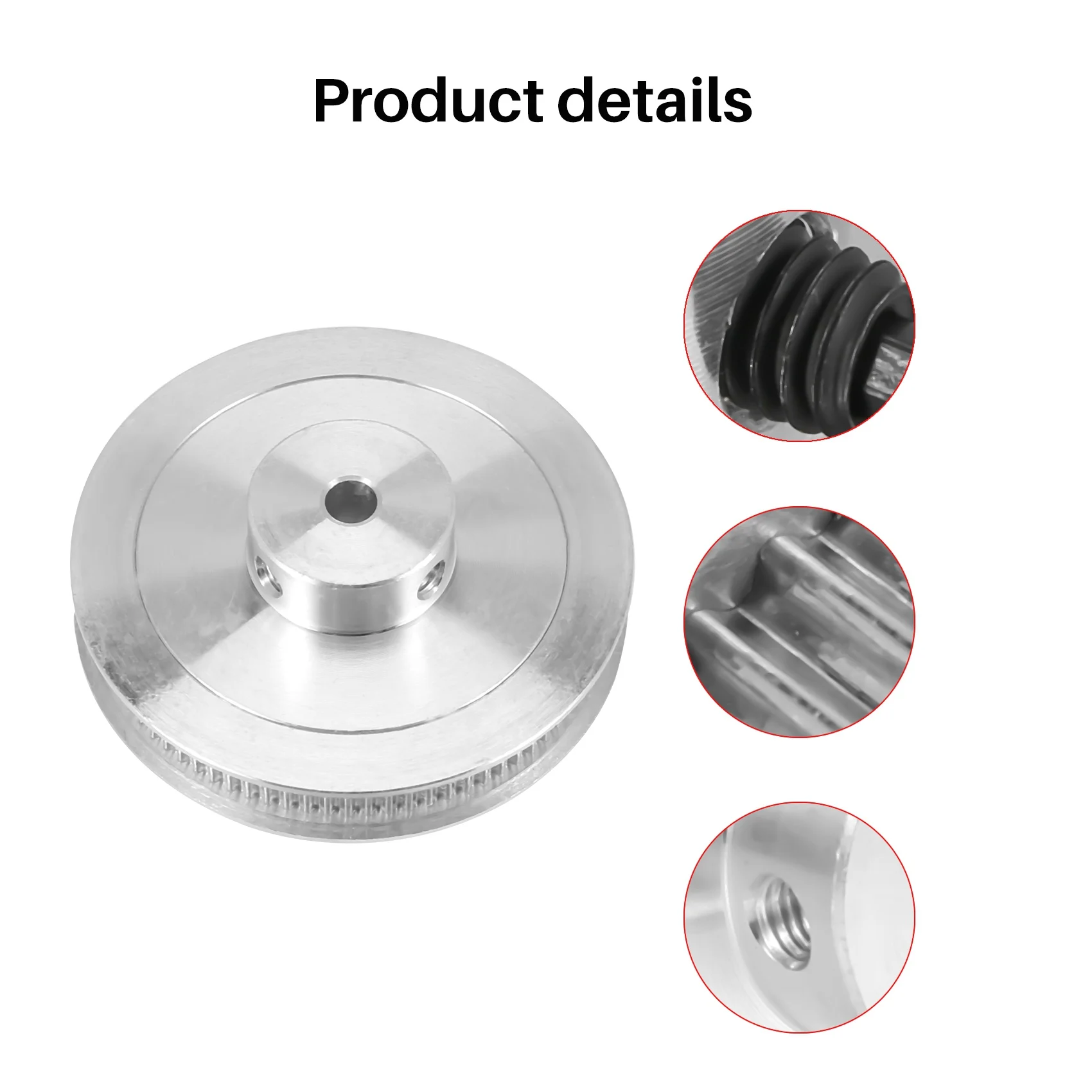 A77K 5mm Bore 80T Pulley Synchronous Wheel 2GT Timing Belt Pulley 80 Teeth for 2.4 3D Printer 6mm Width Belt
