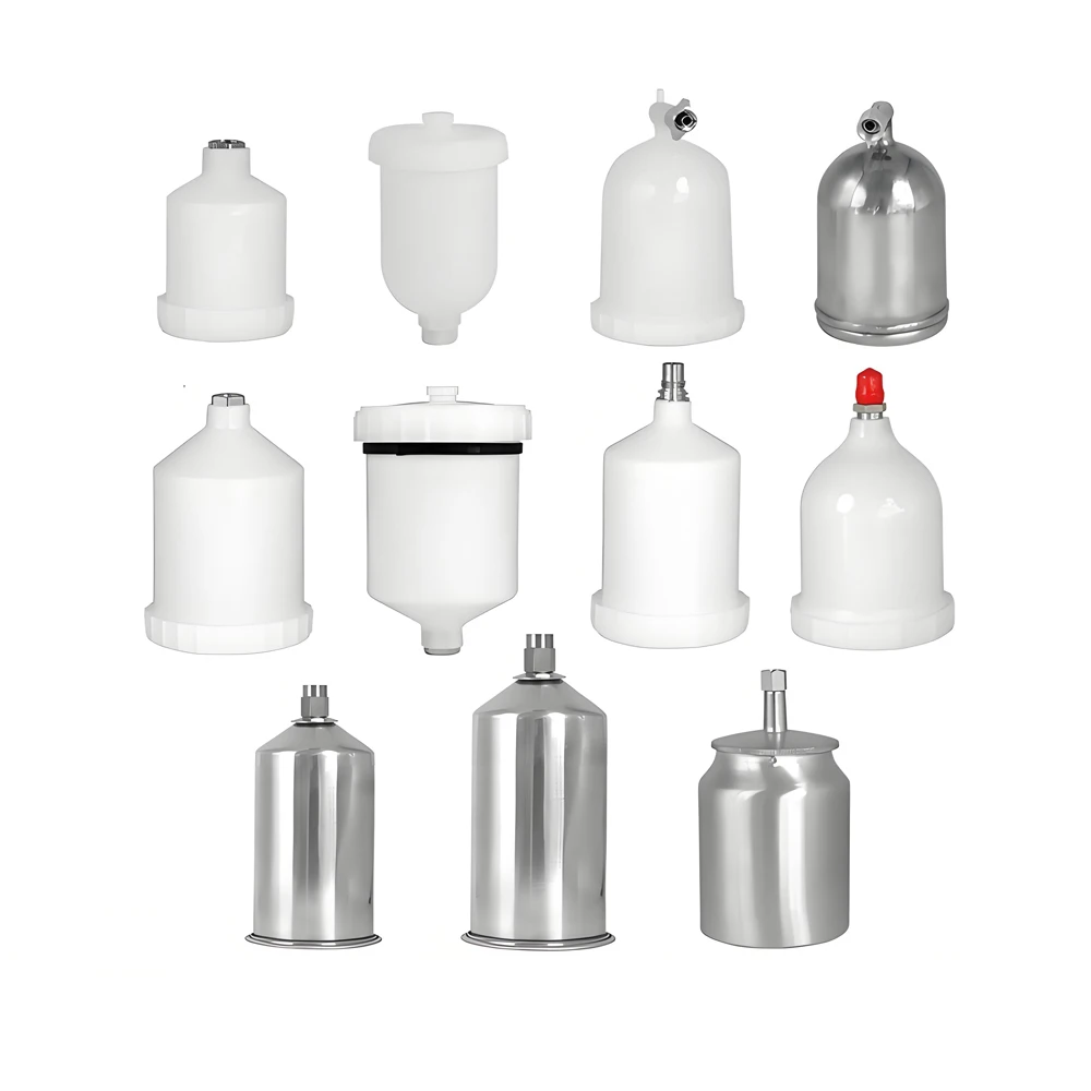 Lattina di spruzzo per pistola a spruzzo da 125/400/250/600/1000ml, pentola per pistola a spruzzo in plastica pentola per vernice in alluminio pistola a spruzzo ad aria tazza accessori per pistola a spruzzo