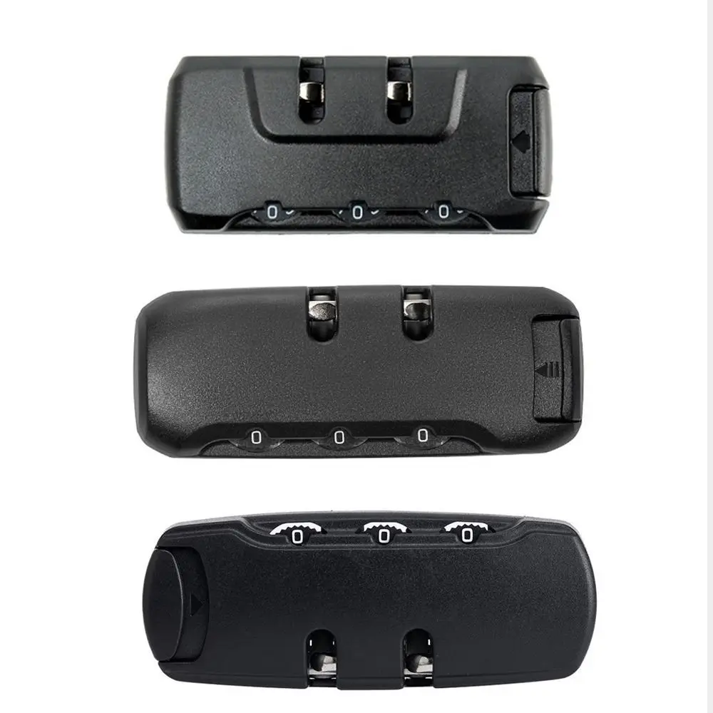 Secure Metal 3 Digit Combination Padlock Code Password Digital Lock Anti-theft Black Suitcase Padlock Travel