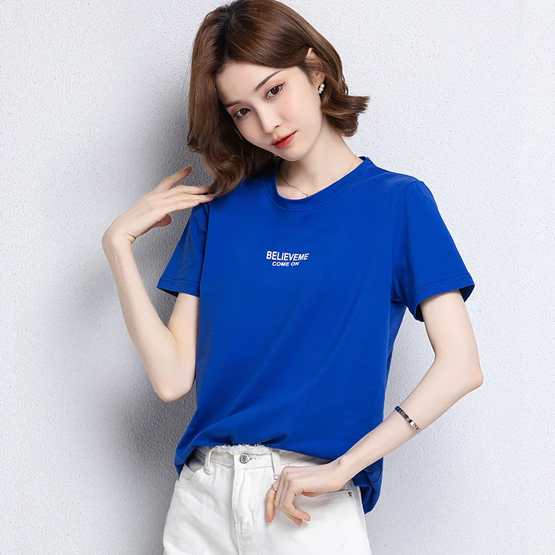 2023 New Summer Women Short Sleeve Tshirts Fashion Casual Black White Tshirts S-XXL