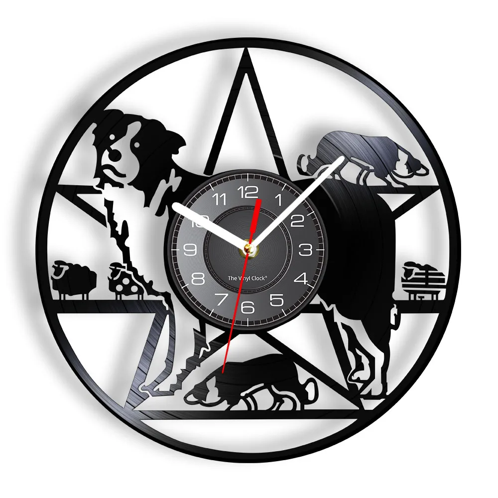 Border Collie Dog Wall Clock Border Collie Training Club Herding Dog Breed Wall Decor Vinyl Record Wall Clock Dog Lovers Gift