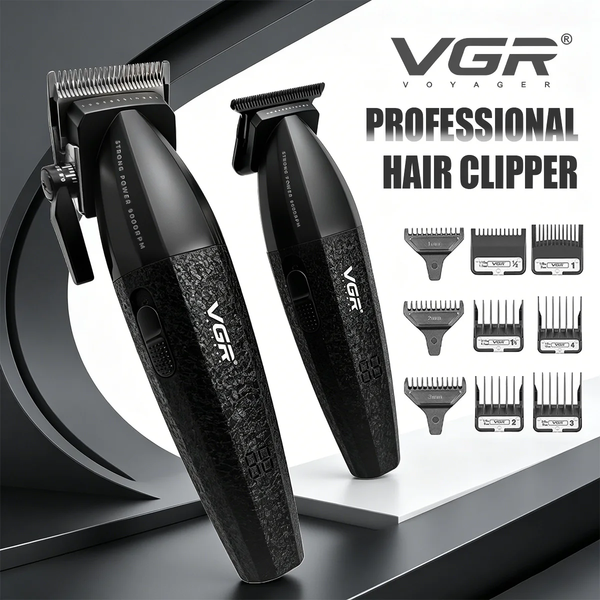 VGR Hair Trimmer Professional Electric Hair Clipper Barber Hair Cutting Machine 9000 RPM Haircut Metal Trimmer for Men V-640