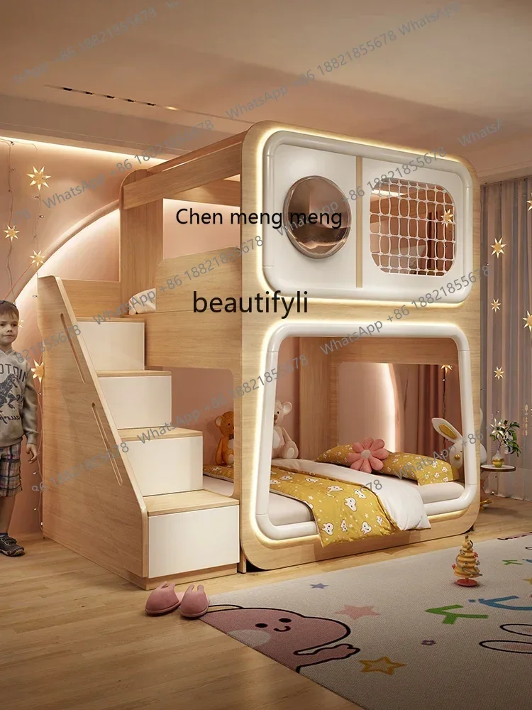 ss cn8350 ss 8350 Space Capsule Boys  Girls Bed Lower Bunk Double-Layer Creative Bunk Bed High Guardrail Sister and Brother High