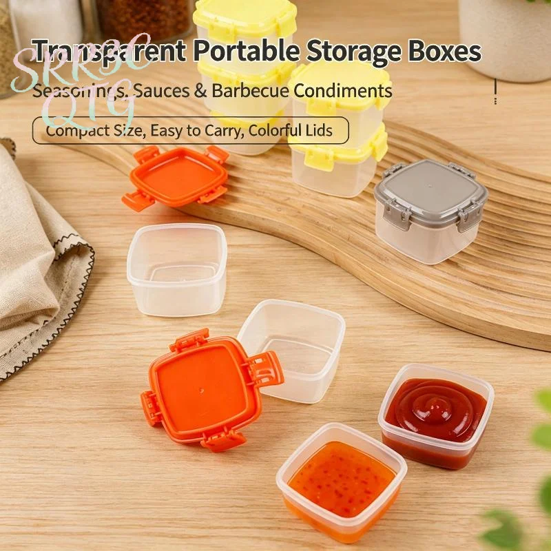 Hot Sale 4Pcs/Set Spices Bottle Sauce Containers Seasoning Box Spice Jar Sauce Squeeze Bottle Small Condiment Storage Box