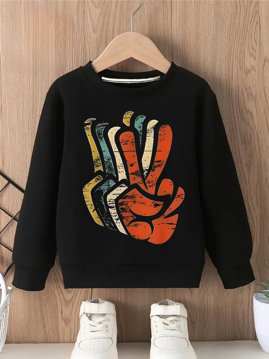 

Толстовка с круглым вырезом и длинным рукавом с принтом, повседневная, теплая, стильная, с индивидуальным узором, тяжелая вес (вес ткани 220–320 г/м2)