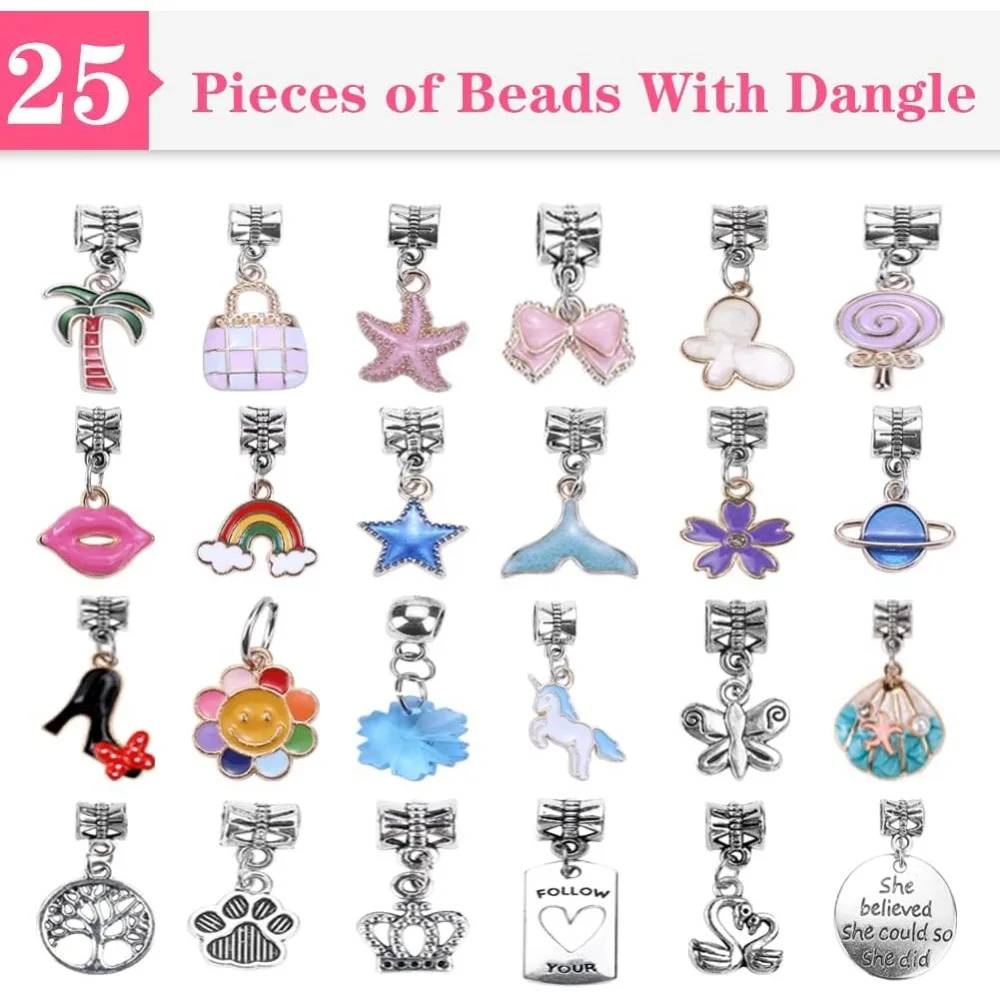 Charm Bracelet Making Kit, DIY Craft for Girls, Unicorn/Mermaid Crafts Gifts Set for Arts and Crafts for Girls Teens Ages 5-12