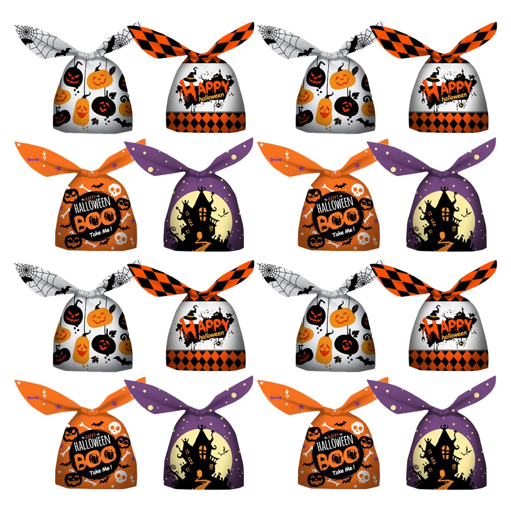 

200 Pcs Halloween Candy Bag Themed Gift Bags Stylish Pouch Biscuit Storage Favor Pouches