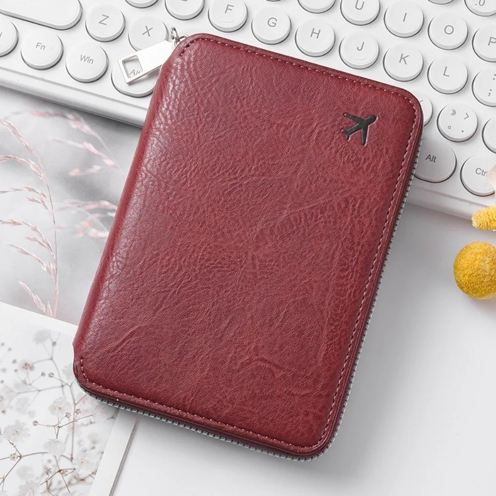 

Модный однотонный чехол для паспорта из ПУ, многофункциональный держатель для паспорта и карт для регистрации в самолете, органайзер для карт, мужской чехол для хранения карт