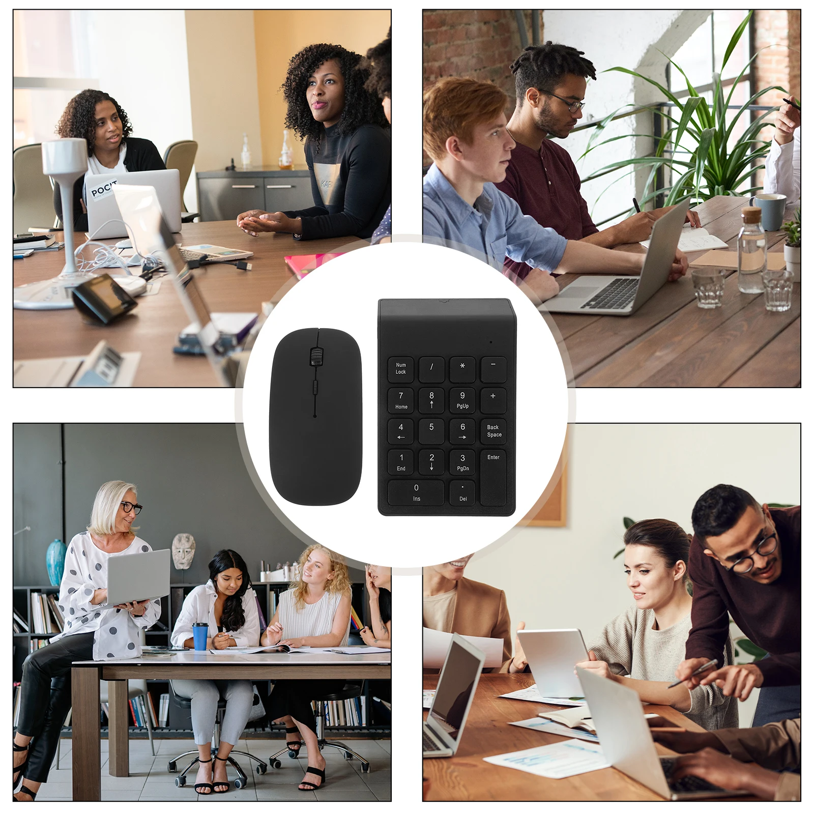 

Wireless Digital Keyboard Mouse Set Black Numeric Keypad Laptop Accessories Compact Design Portable COMPUTER Peripheral
