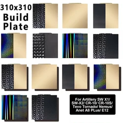 310x310 Build Plate for CR-10 Artillery X1 X2 Magnetic H1H Double Sided Smooth PET Carbon Build Plate PEY Spring Steel Sheet