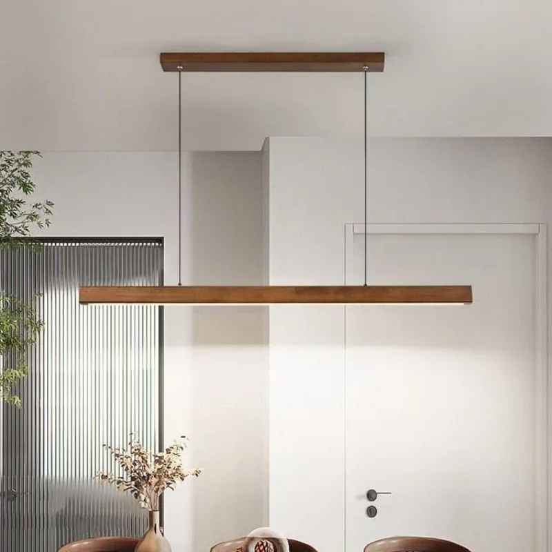 New Chinese restaurant pendant light, simple one line long and Zen inspired designer style tea room office lighting