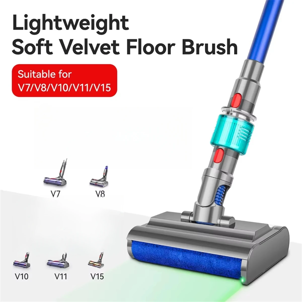 Lightweight Soft Velvet Floor Brush Head for Dyson V7 V8 V10 V11 V15 Floor Scrubber Washing Mop Head Vacuum Cleaners