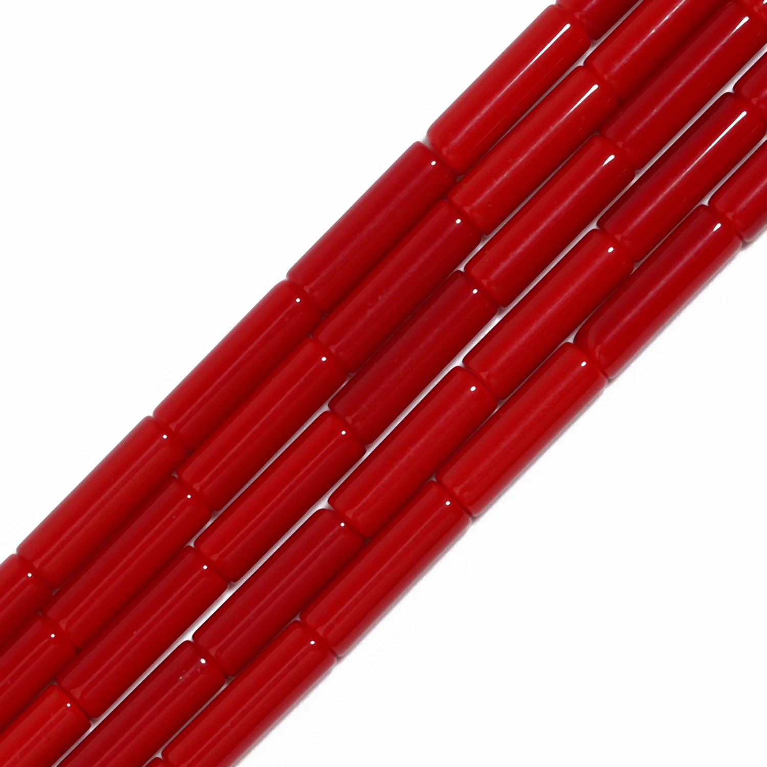 13x4mm Round Tube Shape Beads Red Coral Stone Beads for Jewelry Making Diy Wristband Necklace Loose Beads Accessories