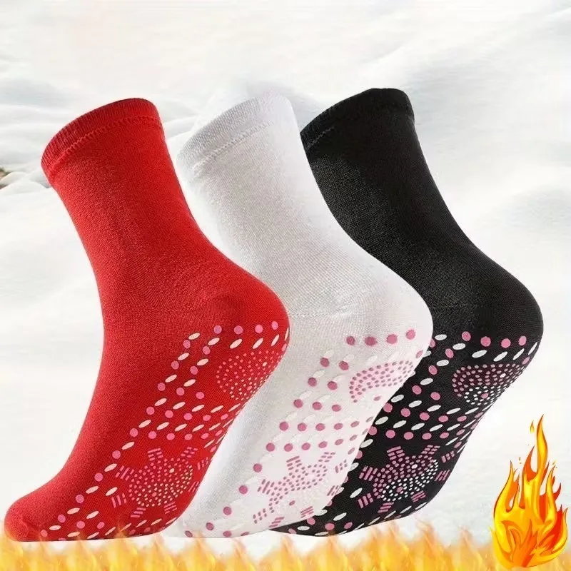 

Self-Heating Socks Instant Warmth Unisex Foot Warmers Machine Washable for Cold WeatherOffice Skiing Portable Sock-Shaped Heater