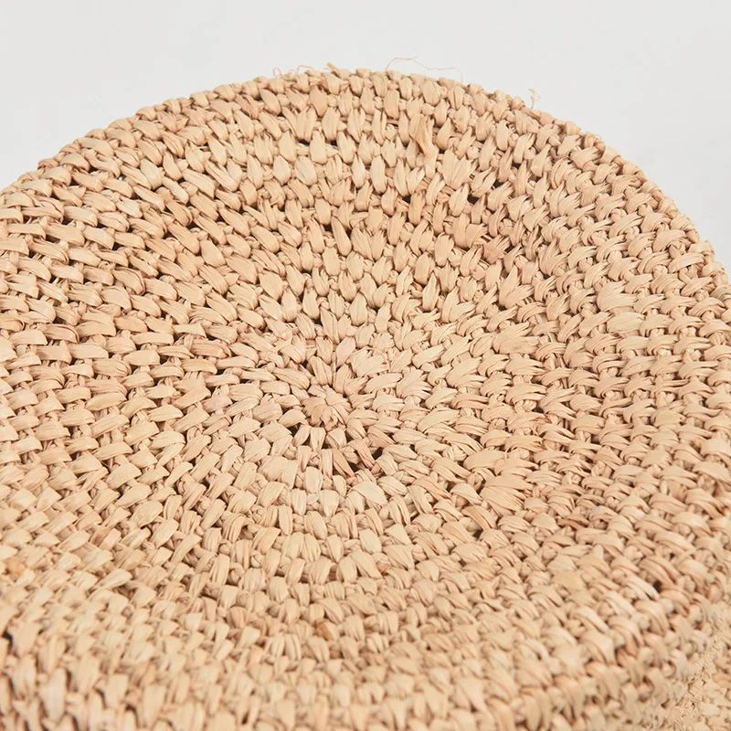 USPOP Fashionable and Breathable Straw Sun Hat with Short Brim Summer Hand Crochet Raffia Hats Straw Bucket Hats