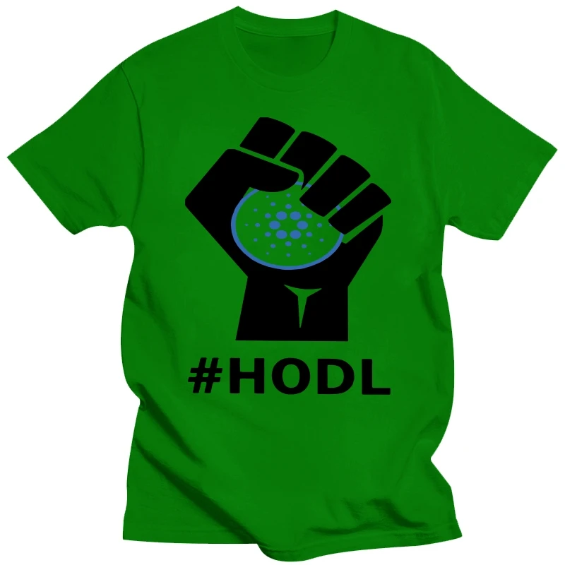 男性 HODL カルダノ拳 ADA Tシャツビットコイン純粋な綿トップスカジュアルクラシック半袖クルーネック Tシャツ大人の Tシャツ