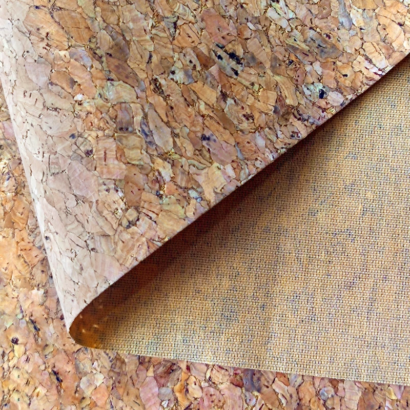 Cork Leather Thin  Wood Grain PU Synthetic Fabric Sheet for Making crafts /Shoe/Bag/Decorative 46x135cm