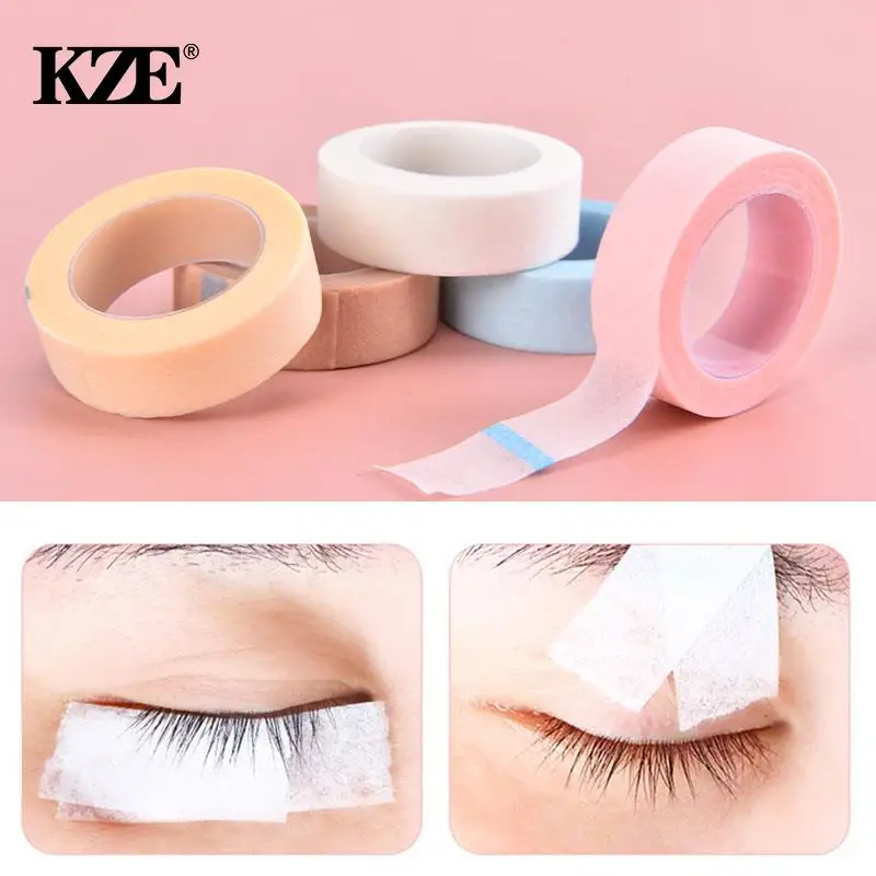 1Roll 9M Pink Lash Tape Eyelash Extension Breathable Micropore Fabric Easy Tear Eye Tapes Eyelash Extension Tape Anti-allergy