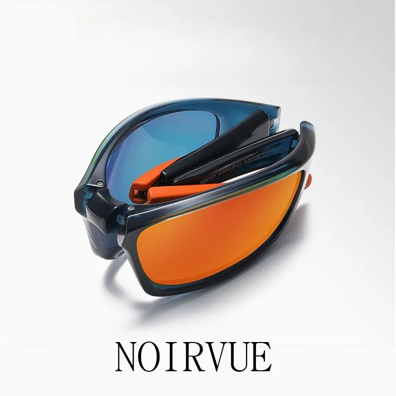 NOIRVUE Foldable Sports Polarized Sunglasses for Cycling Ultra Light TR Frame Ultra Light Mirror TAC UV Protection