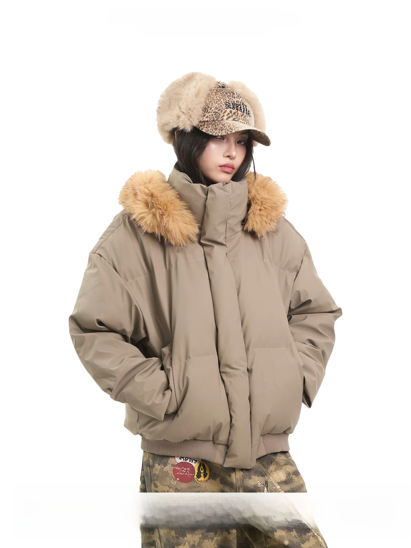 

Новая женская зимняя утепленная хлопковая куртка Uncmhisex American Ey een с длинными рукавами и капюшоном, свободного кроя, в уличном стиле