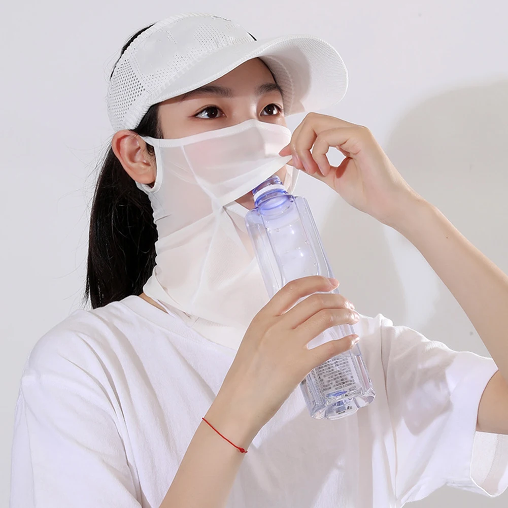 Ice Silk Full Face Sun Protection Mask Breathable Running Sports Masks Soft Adjustable Anti Ultraviolet Thin For Outdoor Golf