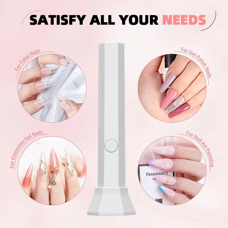 18W Mini UV LED Nail Lamp Portable Nail Lamp Fast Drying Curing Light for Gel Polish USB Rechargeable Home Phototherapy Tools