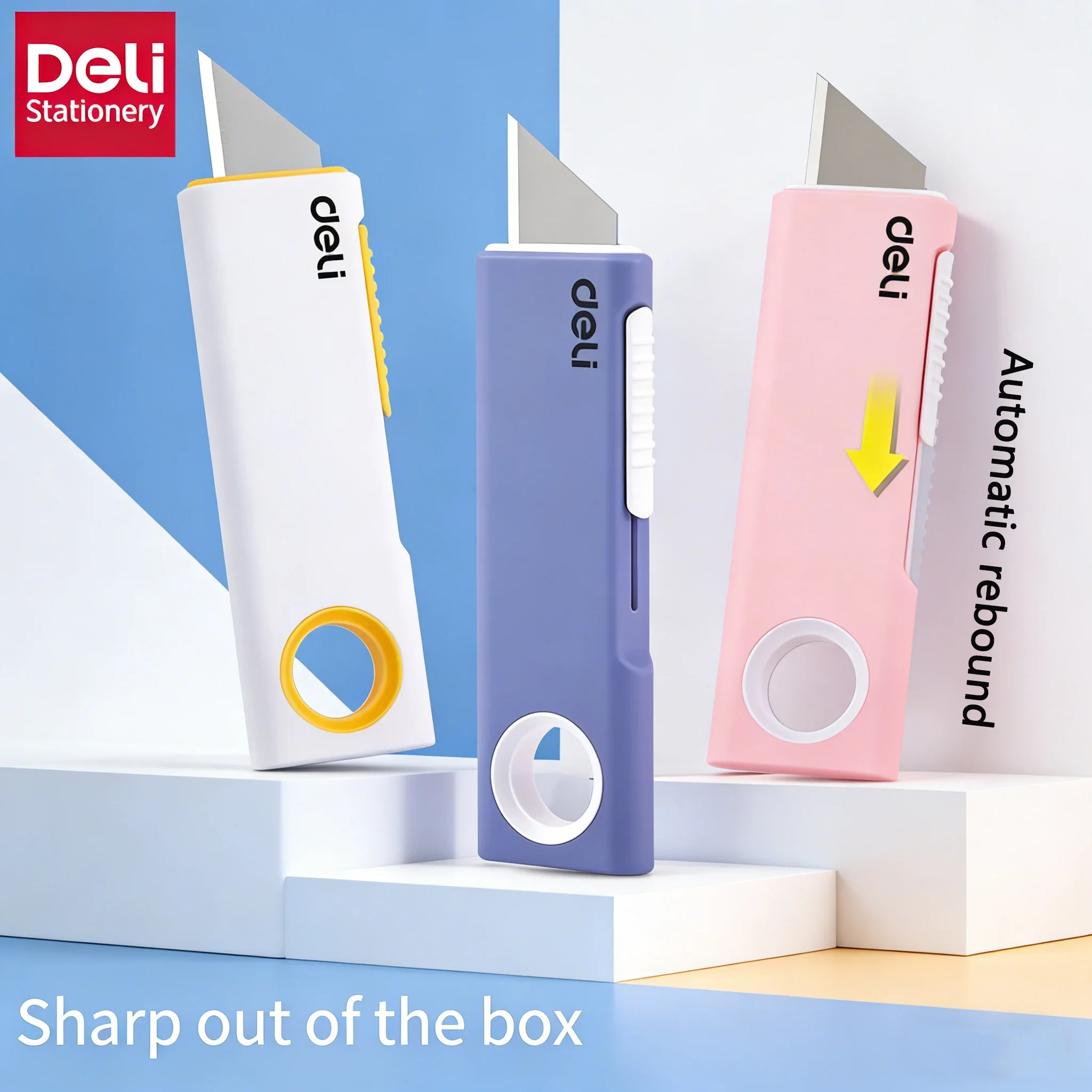 

Back-Button Utility Knife - Dopamine Color Series, Portable Mini Tool for Unboxing & Home Use