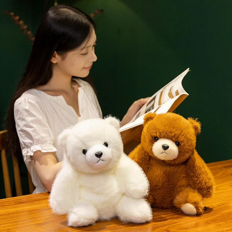 

Кавайный бурый медведь, плюшевые игрушки, мягкая подушка в виде животного, удобная кукла белого медведя для обратно в школу, аниме, подарки на день рождения