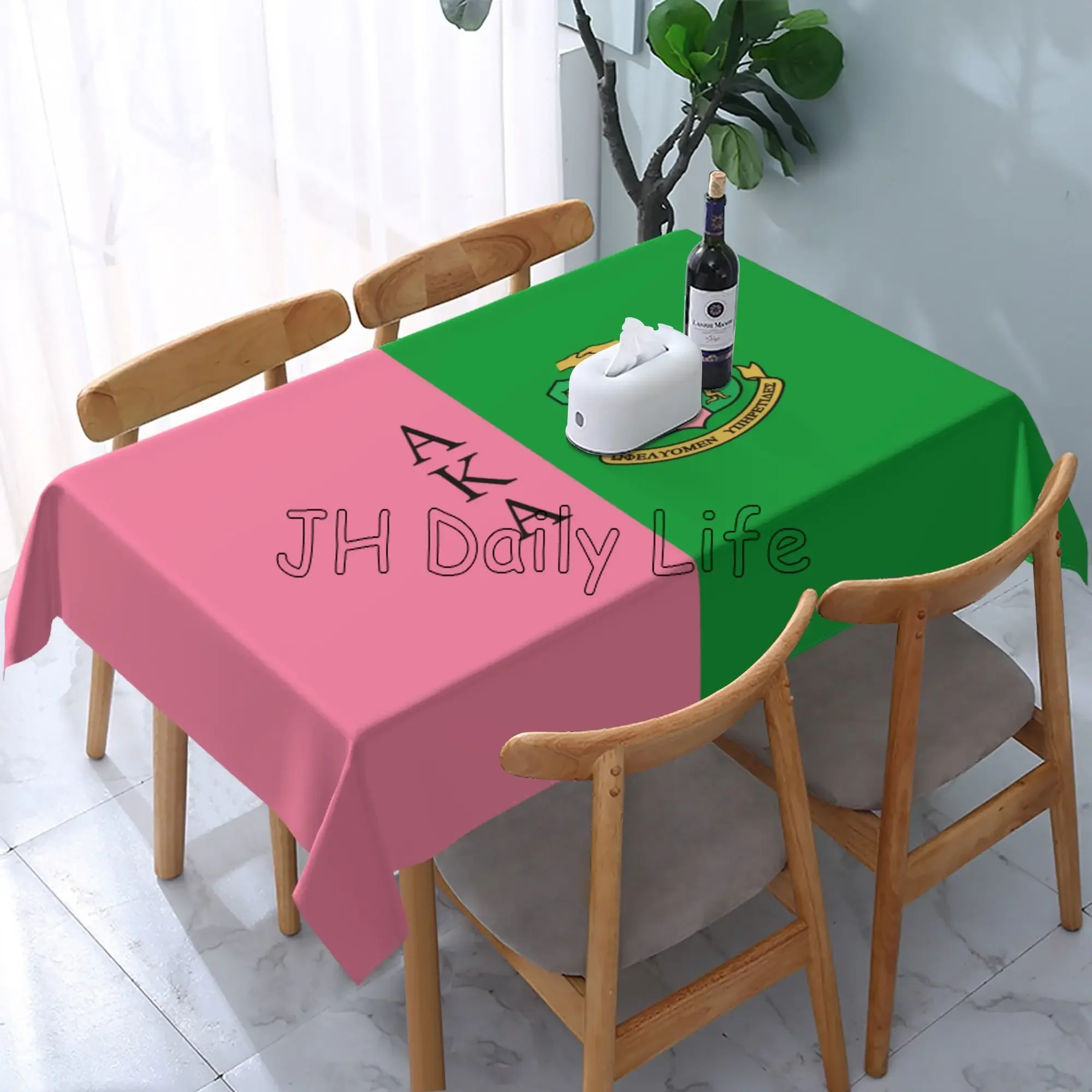 AKA Sorority-Mantel rectangular de 60x90 pulgadas, cubierta de mesa de poliéster lavable, impermeable, decoración para fiesta