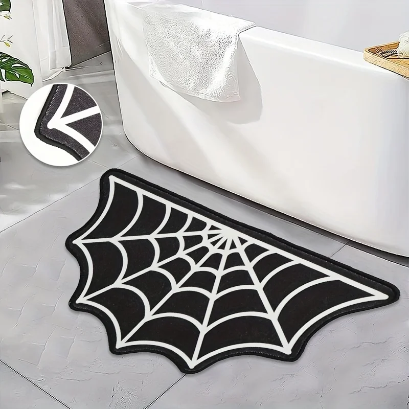 

Halloween Floor Entry Door Mat Horror Candy Basket Black Orange Spider Web Bowl Biscuit Packaging Party Spider Web Decoration