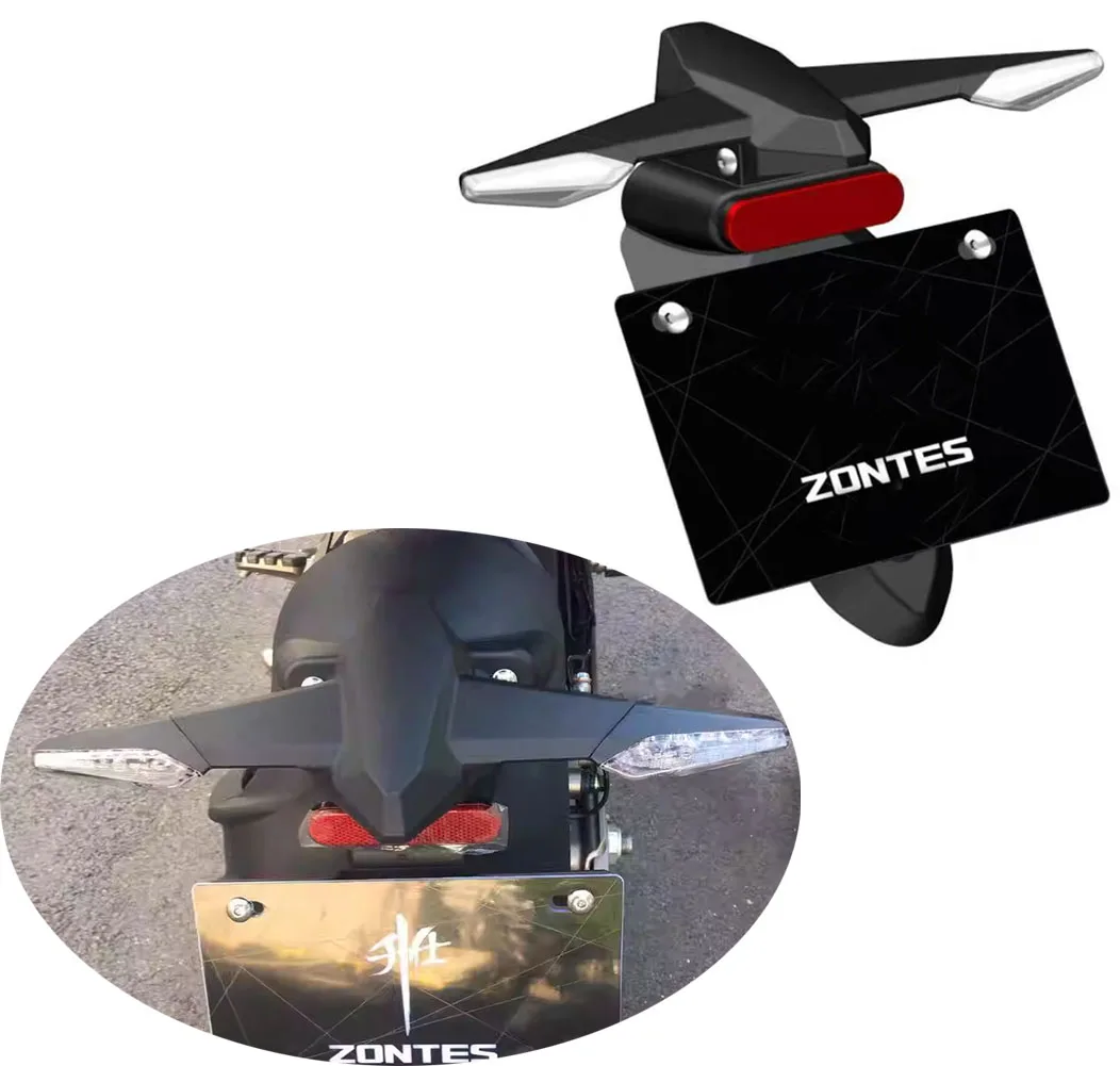 

ZONTES Motorcycle License Plate Holder Tail Light Bracket Fender Mount Accessory Compatible with ZT310-R1 R2 310-T2 T1 310-X1 X2