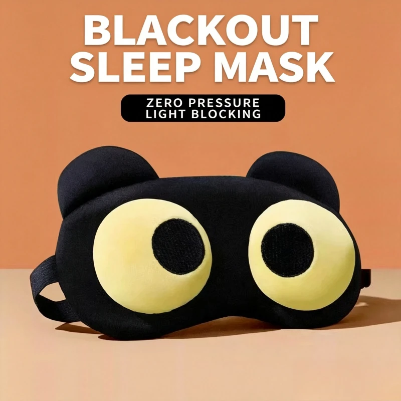 1 Pcs Funny Sleep Eye Mask Cute Cartoon Cold Compress Hot Compress Light Blocking Relieve Fatigue Breathable Eye Mask