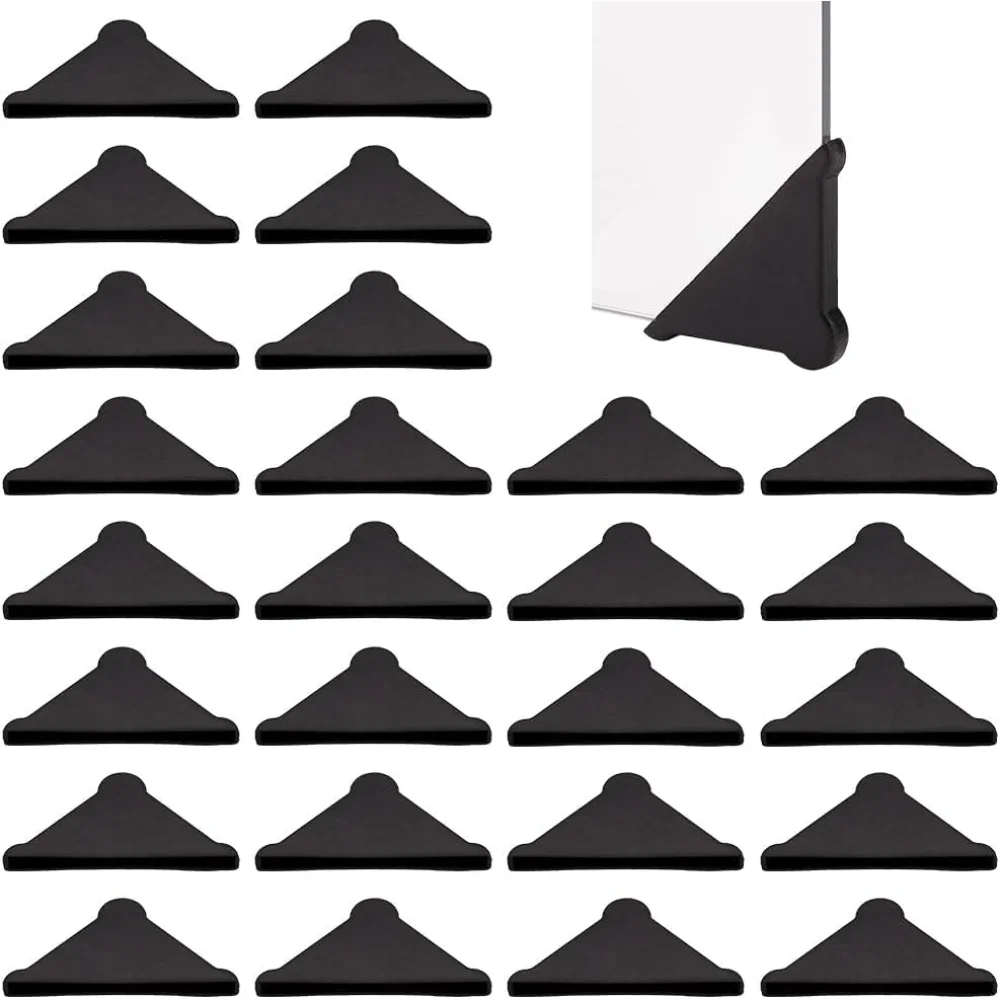 

100 шт. черные пластиковые защитные уголки 1,9x0,9 дюйма, защитные края, угловая подушка, треугольник для стеклянных углов, плитки, камни
