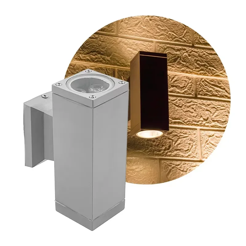Square Decoration up and Down Outdoor Wall Led Lamp Aluminum Rectangle Led Wall Light Ip65 Waterproof square Porch Wall Lamp