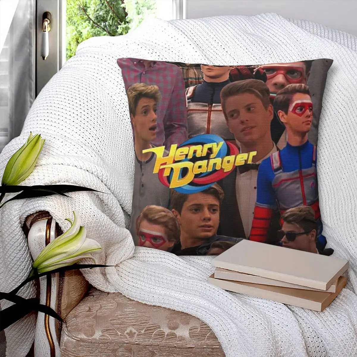 غطاء وسادة مربع من Henry Danger غطاء وسادة من البوليستر ديكور مريح لغرفة المعيشة المنزلية