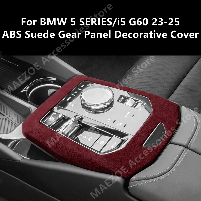 For BMW 5 SERIES/i5 G60 23-25 ABS Suede Gear Panel Decorative Cover,Car Interior Decoration Protection Accessories Refit