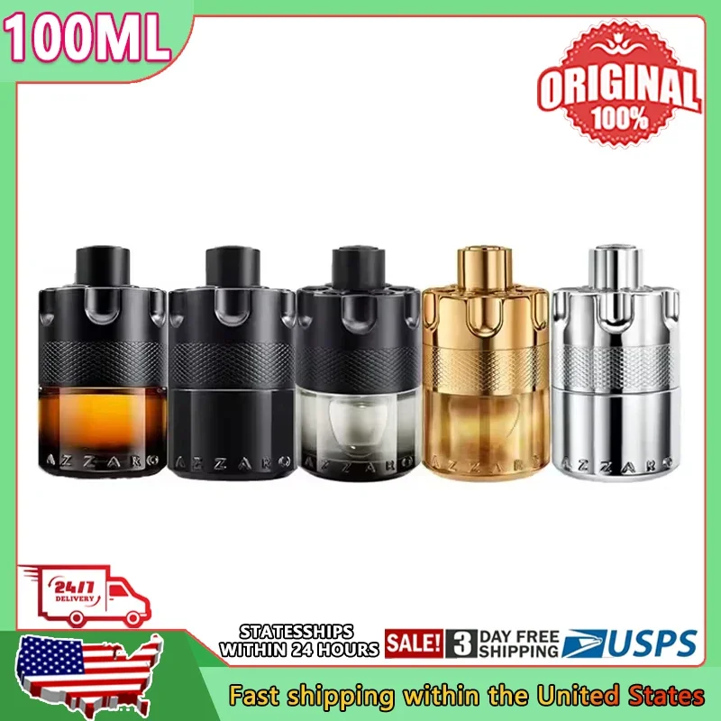100ml Azzaro Wanted Series Eau De Parfum Spray francés Original Perfumes De lujo Colonia para hombres feromonas Perfume atraer mujeres