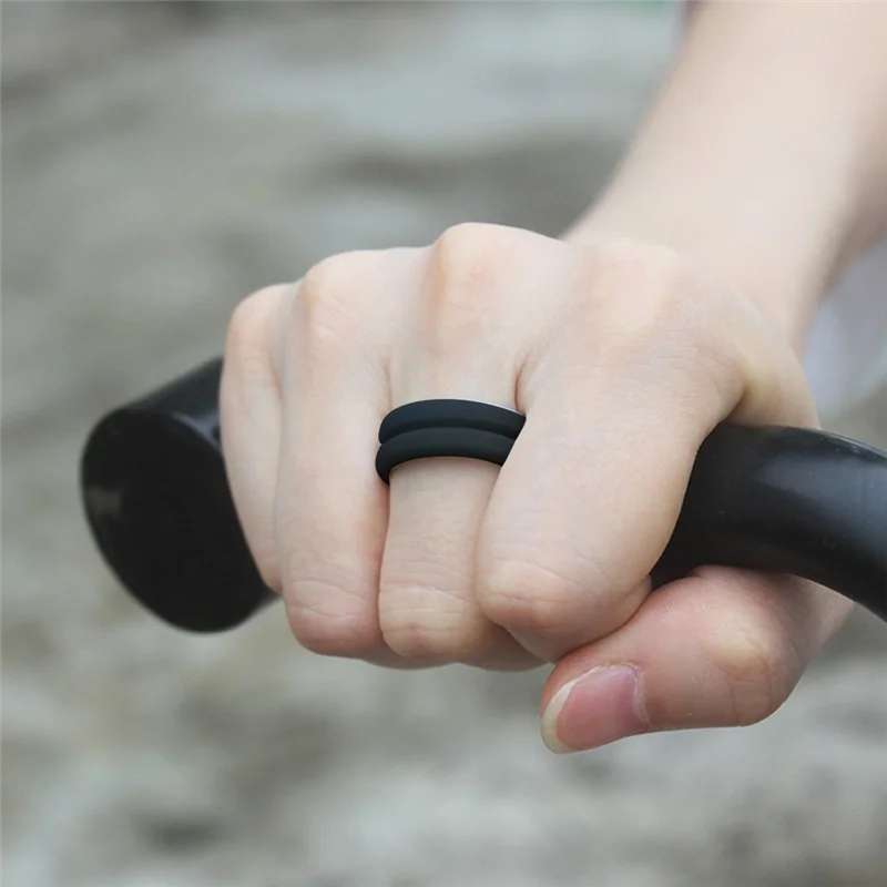 ABQR 8mm Popular 7-14 Size for Men Women Silicone Cool Rings Silicone Wedding Ring Environmental Outdoor Sports RingX2 7