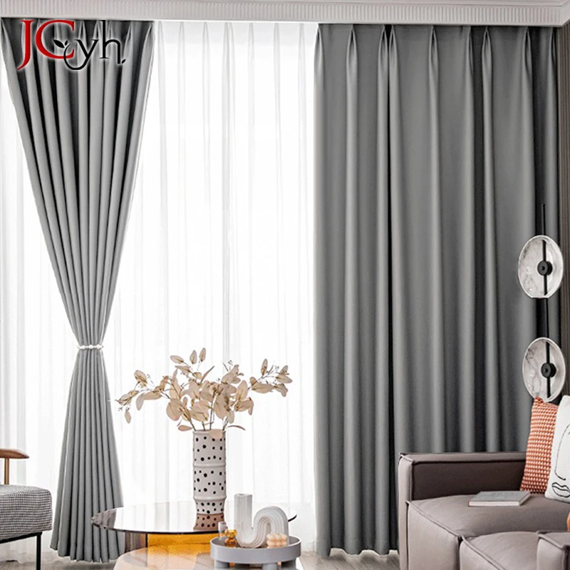 Solid Blackout Curtains for Living Room Door Eleganet Shading Curtain for Bedroom Divider Cortinas Rideaux Occultant Ready-made