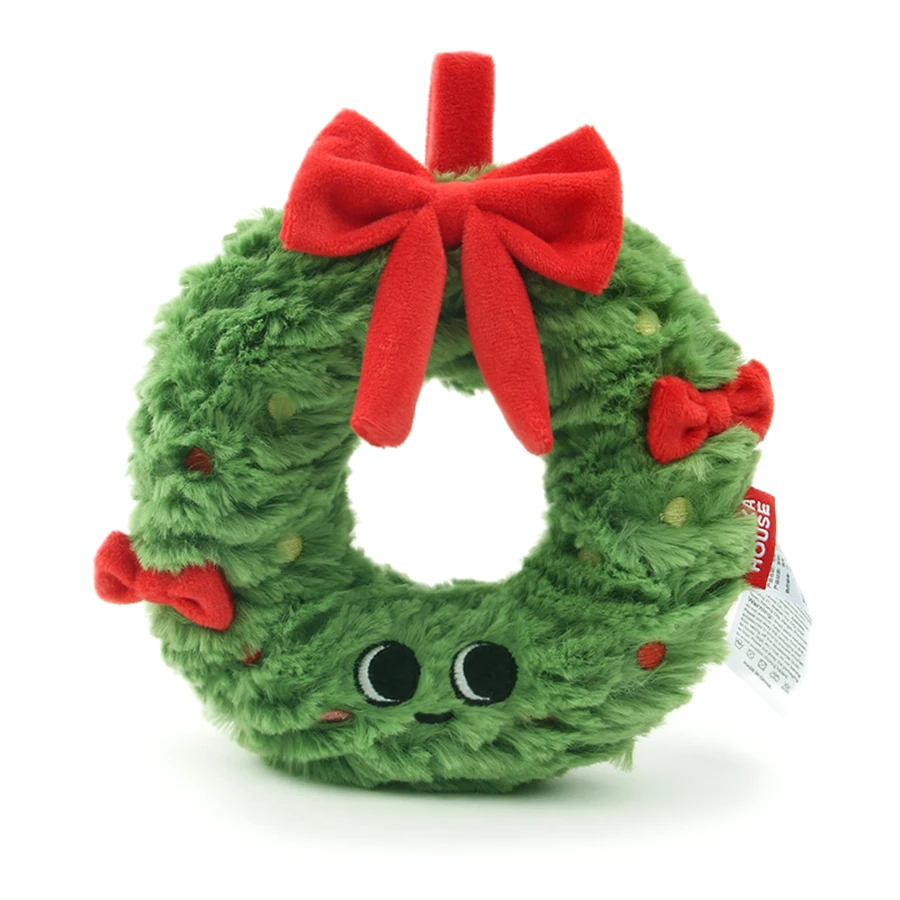 17CM ghirlanda di natale gioielli di peluche con simpatico viso sorridente bambola di peluche decorazione dell'albero di natale decorazione della casa